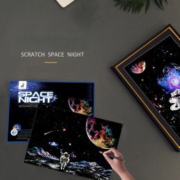 Kids Craft Toys Scratch Painting Magic Astronaut Space Art Drawing Kids Educational Toys Birthday Gifts Christmans Gifts Toy