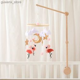 Mobiles# Baby Crib Mobile Wooden Bed Bell Rattle Toy Felt Animal Newborn Music Box Bed Bell Hanging Toys Comfort Bed Bell Toys Baby Gifts Y240412Y2404174N7X