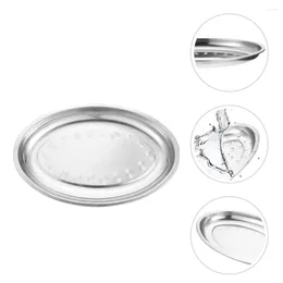 Plates Plate Practical Pastry Snack Stainless Steel Fruit Tray Oval Dinner Dish Breakfast