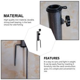 Parasol Insert Umbrella Ground Auger Holder Outdoor Umbrella Stand Anchor Stand Sand Grass Fishing Stake