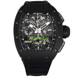 Swiss Luxury Watch RM Wristwatch Richardmillsr Rm 011 Black Phantom Pvd Ceramic Carbon Rubber Watch HBL5