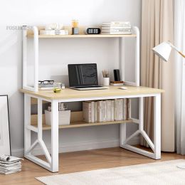 Desktop Computer Desk Home Writing Desk PC Gaming Table Student Study Desk Table office Furniture Simple with Bookshelf Table Z