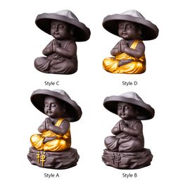 Buddha Statue Meditating Figurines Sculpture Hand Carved Buddha Sculpture for Balcony Backyard Car Dashboard Desktop Office