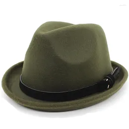 Berets Wool Retro Women's Men's Round Top Cap Fedora Porkpie Pork Pie Bowler Hat Elegant Ribbon Band(58cm Adjust )