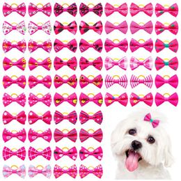 Dog Apparel 40PCS Various Small Hair Bows Cat Grooming Pink Accessories Rubber Bands For Supplier