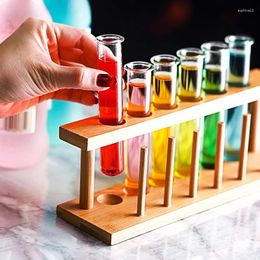 Wine Glasses 6 Pcs Test Tube Cocktail Glass Rack Set Bar KTV Night Club Nightclub Home Party S Tipsy Molecular Gastronomy Cup