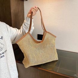Evening Bags Summer Beach Straw Handbag Purse Big Capacity Weave Commute Tote Bag Female Shoulder For Women Lady Travel Shopping