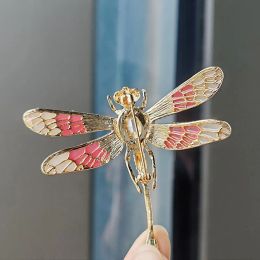 Vintage Rhinestone Dragonfly Brooches For Women Luxury Animal Insects Brooch Pins Clothes Suit Party Accessories Jewellery Gifts