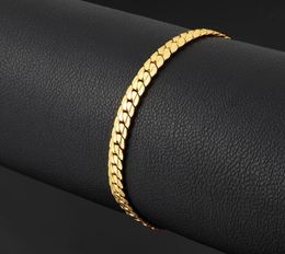 2020 new 6 mm1821cm Luxury men039s Gold Bracelet plated 18K Gold Bracelets for men women Jewellery Couple Bracelet3140891