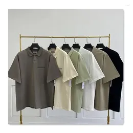 Men's T Shirts Summer Designer Mens Shirt Men Polo Fashion Pure Cotton Collar Solid Colour Versatile Oversize Womens Black White Casual