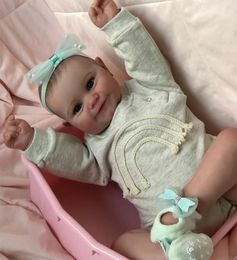 Dolls NPK 50CM full Silicone Reborn Baby Girl Maddie High Quality Handmade 3D Paint with Visible Veins Waterproof Bath toy 2209304162856