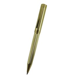 Pens ACMECN New Arrival Gold Ball Pen with HiTech Carved Thread Pattern Spring Clip Metal Brass Plating Silver Premium Ballpoint Pen