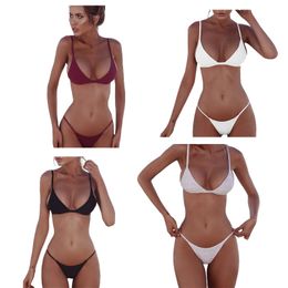 Elegant Women's Designer Bikini Set - Sexy Summer Beachwear, Fashionable Swim Fabric, multicolor bikini sexy solid ladies split Swimwear