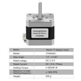 Usongshine All Nema17 Stepper Motor 17HS4401 42Motor 17HS4023 motor 42BYGH Motor 4Lead for CNC Laser Engraver 3D Printer