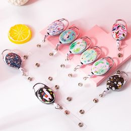 Oval Retractable Badge Holder ID Card Holder Multiple Colours Retractable Badge Clip ID Badge Holder Office Supplies