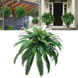 Decorative Flowers Reusable Artificial Plants Realistic Fern Uv Resistant For Home Garden Decor Wedding