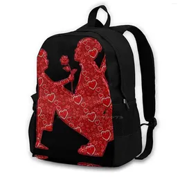 Backpack Valentine Day School Bag Big Capacity Laptop 15 Inch Music Guitar Piano Women Wear All Mobile Wallpaper Duffle