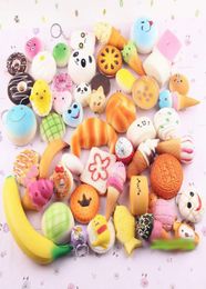 30pcspack Squishies Slow Rising Squishy random sweetmeats ice cream cake bread Strawberry Bread Charm Phone Straps Soft Fruit Kid1154167