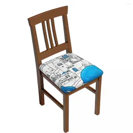 Pillow Santorini Blue And White Paradise Square Cover Chair Decorative Seats Polyester Fabric