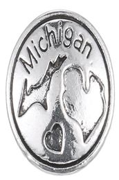 10pcslot 2017 Silver Michigan Snap Buttons 18mm Charms Jewellery Snap For DIY Silver Snap Bracelet9012906