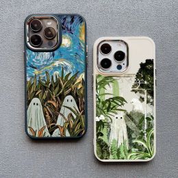 Case For iPhone 13 12 11 Pro Max 15 14 Pro Max Plus XS X XR 7 8 Plus Aesthetic There is a Cute Ghost Art Soft Shockproof Covers