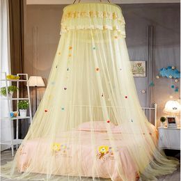 Dome hanging mosquito net 4 Colours Girls Room Decor Easy to Instal Lace Bed Canopy Kids Baby Bedding 240407