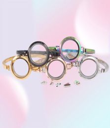 Bangle 5pcs 316L Stainless Steel Screw 30mm Mixed Color Floating Locket 78 Inch Bracelet Women Jewelry1835718