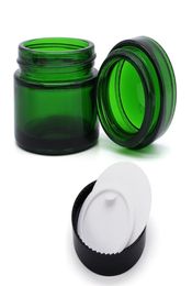 Green Glass Jar Cosmetic Lip Balm Cream Jars Round Glass Test Tube with inner PP Liners 20g 30g 50g Cosmetic Jar5098595