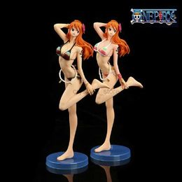 Comics Heroes One Piece Nami Figure Gk Sexy Beach Nami Swimsuit Action Figurines Anime Pvc Model Statue Cartoon Collection Toys Gift Ornament 240413