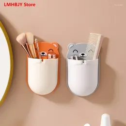 Kitchen Storage LMHBJY Household Bathroom No Punching Toilet Bear Toothbrush Rack Wall Hanging Comb Cosmetics