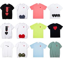 Mens T shirts Play Fashion Mens Designer Red Heart Shirt Casual Tshirt Cotton Embroidery Short Sleeve Summer T shirt Asian Sizes jrydf