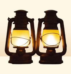Portable Lanterns Remote Control Vintage Camping Lantern LED Candle Flame Tent Light Battery Operated Kerosene Lamp Table Night5433280