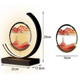 LED Table Lamp Quicksand 3D Craft dynamic Natural Landscape Creative Flowing Sand Picture Moving Sand Art