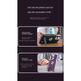 Invisible Fold Stand Phone Case with Electroplated Bezel for iPhone 15 14 Plus 13 12 11 Pro Max Ultra Thin PU Leather Cover