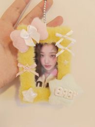 Kpop Photocard Holder Plush Sleeve Photo Card Handmade Lace Idol Collector Protectors Poca Kawaii Pink Korea Stuff Instax Album