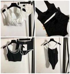 Women Knit Bikinis set Twopiece Swimwear Bikini Set Push Up Swimsuit Bathing Suit Black Small Letter For Summber Travel5723380