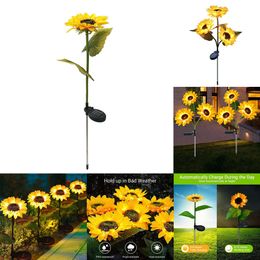 New Solar Simulation Suower Outdoor LED Light Garden Yard Lawn Night Landscape Lamp Home Decorative Flower Lights