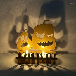 Candle Holders Halloween Pumpkin Lantern Creative Party Metal Iron Holder Crafts Decoration Table Ornaments Home Decor