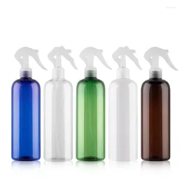 Storage Bottles Blue/Clear/Green/White/Brown 12pcs/lot 500ml Plastic Bottle With Mouse Spray Pump Perfume Atomizer Refillable