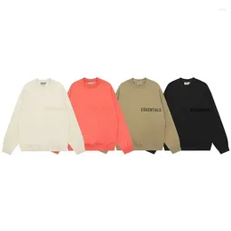 Men's Sweaters Trendy Brand Single Row Letter Round Neck Sweater High Street Loose Fitting Long Sleeved Fashion Women's Top