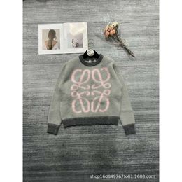 Women's Sweaters Autumn/winter Niche Design Trendy Brand Pink Jacquard Pattern Plush Pullover