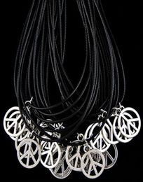Jewelry whole lot 50pcs men women039s fashion alloy design peace sign charms pendants necklaces gift HJ113019272