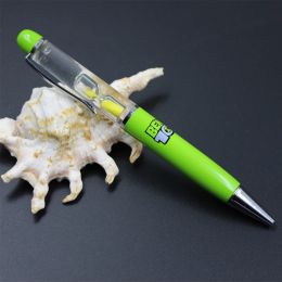 Pens Sand Clock Floating Sandglass Ballpoint Pens Cheap Liquid Pen with Hourglass Floater Inside Aque