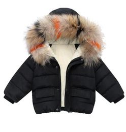 Fashion Baby Boys Jackets Fur collar Autumn Winter Kids Warm Thick Parkas Jacket Children Outerwear Girl Coat Boys Girls Clothes4485650