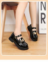 Kids Girl Children Princess Shoes Baby Soft-solar Toddler black Single Shoes sizes 26-36 E0JS#
