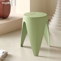 Nordic Creative Plastic Footstool Household Modern Minimalist Living Room Shoe Changing Stool Ottoman Home Furniture