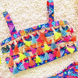 Women's Swimwear 2024 Children Bikini Girls Bikinis Swimsuit Baby Kids Girl Beach Fission Infantiles Costumes Print