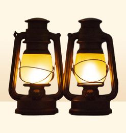 Portable Lanterns Remote Control Vintage Camping Lantern LED Candle Flame Tent Light Battery Operated Kerosene Lamp Table Night4327023