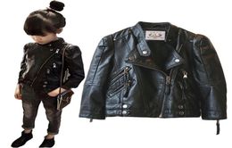 toddler girl leather jacket fashion zip jacket coat for 112years girls kid warm Winter fur inside jacket clothes282n7710216