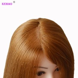 New Maniquin Head High Grade 80% Real Hair Mannequin Head With Shoulder Blonde Hair Doll Head For Hairstyles Training AND Tripod